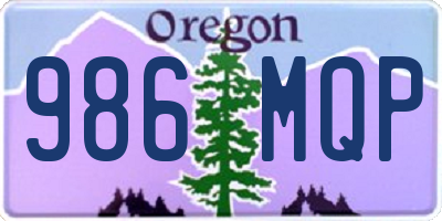 OR license plate 986MQP