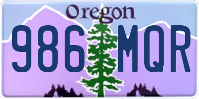 OR license plate 986MQR