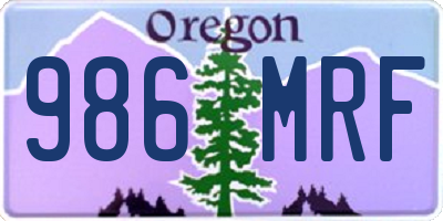 OR license plate 986MRF