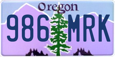 OR license plate 986MRK