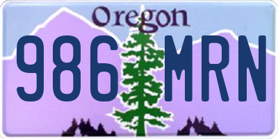 OR license plate 986MRN