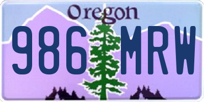 OR license plate 986MRW