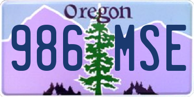 OR license plate 986MSE