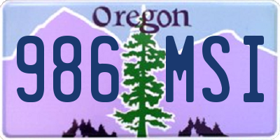 OR license plate 986MSI