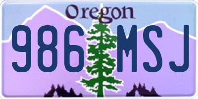 OR license plate 986MSJ