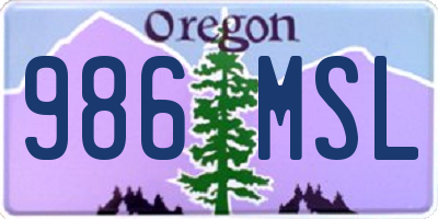 OR license plate 986MSL