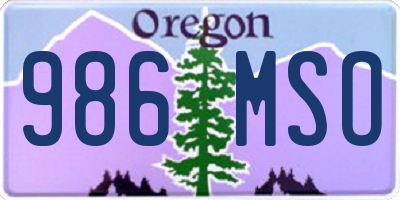 OR license plate 986MSO