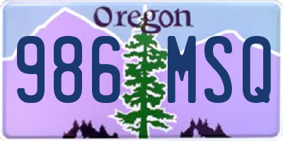 OR license plate 986MSQ