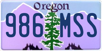OR license plate 986MSS