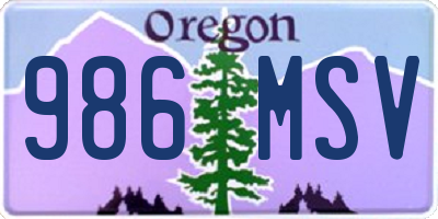 OR license plate 986MSV