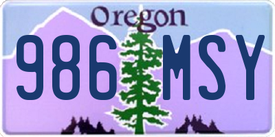 OR license plate 986MSY