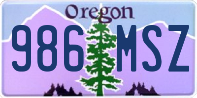 OR license plate 986MSZ