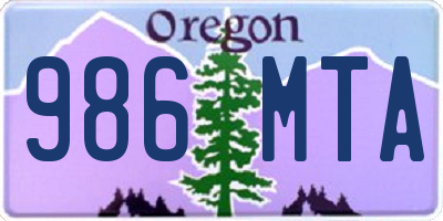OR license plate 986MTA