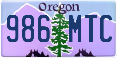 OR license plate 986MTC