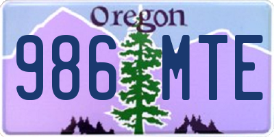 OR license plate 986MTE
