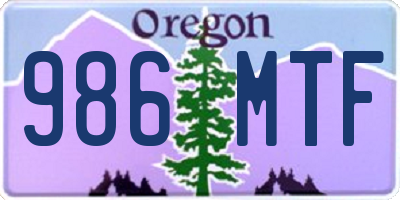 OR license plate 986MTF