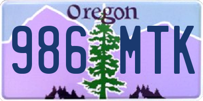 OR license plate 986MTK