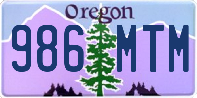 OR license plate 986MTM