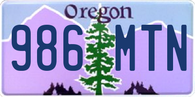OR license plate 986MTN