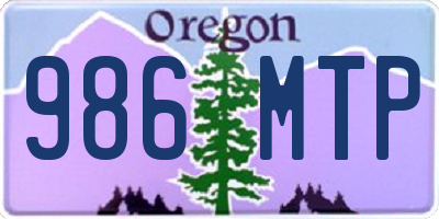 OR license plate 986MTP