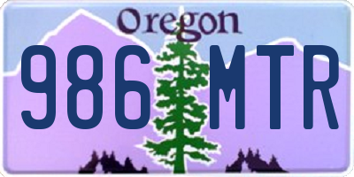 OR license plate 986MTR