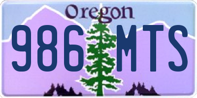 OR license plate 986MTS