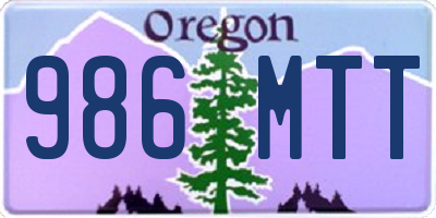 OR license plate 986MTT