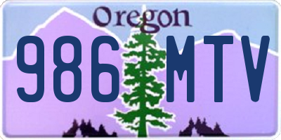 OR license plate 986MTV