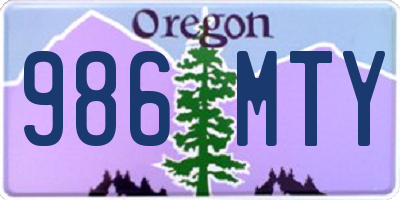 OR license plate 986MTY