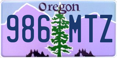 OR license plate 986MTZ