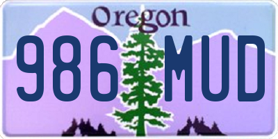 OR license plate 986MUD