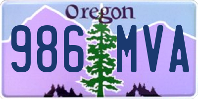 OR license plate 986MVA