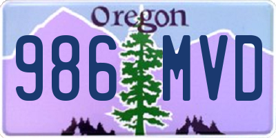 OR license plate 986MVD