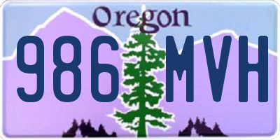 OR license plate 986MVH