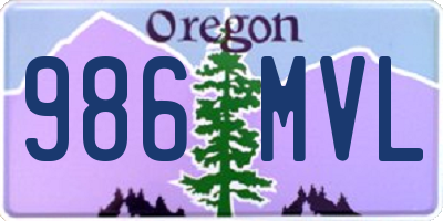 OR license plate 986MVL