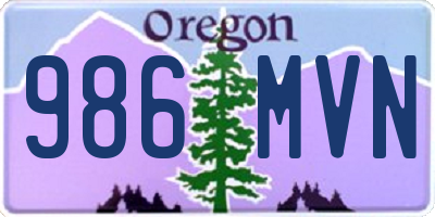 OR license plate 986MVN