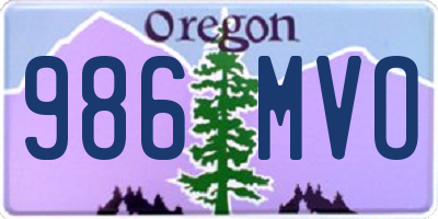 OR license plate 986MVO