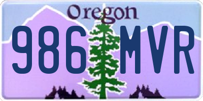 OR license plate 986MVR
