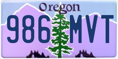 OR license plate 986MVT