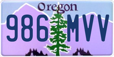 OR license plate 986MVV