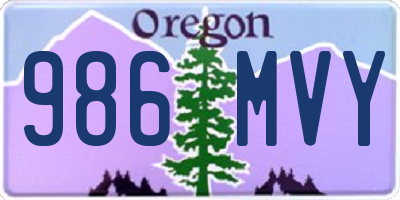 OR license plate 986MVY