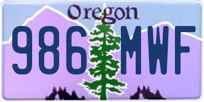 OR license plate 986MWF