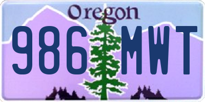 OR license plate 986MWT