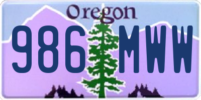 OR license plate 986MWW