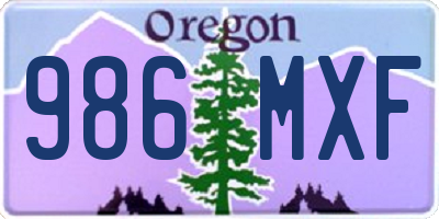OR license plate 986MXF
