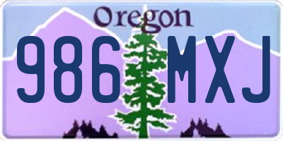 OR license plate 986MXJ