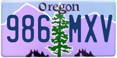 OR license plate 986MXV