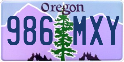 OR license plate 986MXY