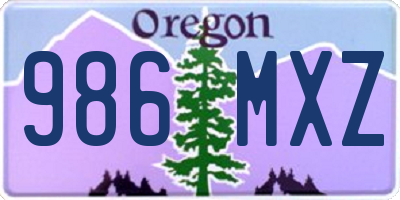 OR license plate 986MXZ