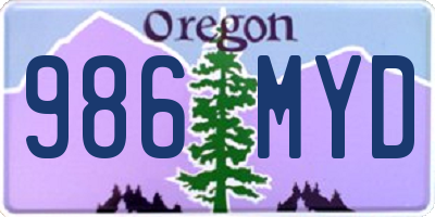 OR license plate 986MYD
